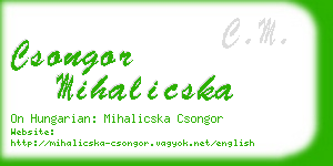 csongor mihalicska business card